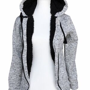 Canada Weather Gear Sherpa Lined Hoodie Jacket Grey | Fits Small